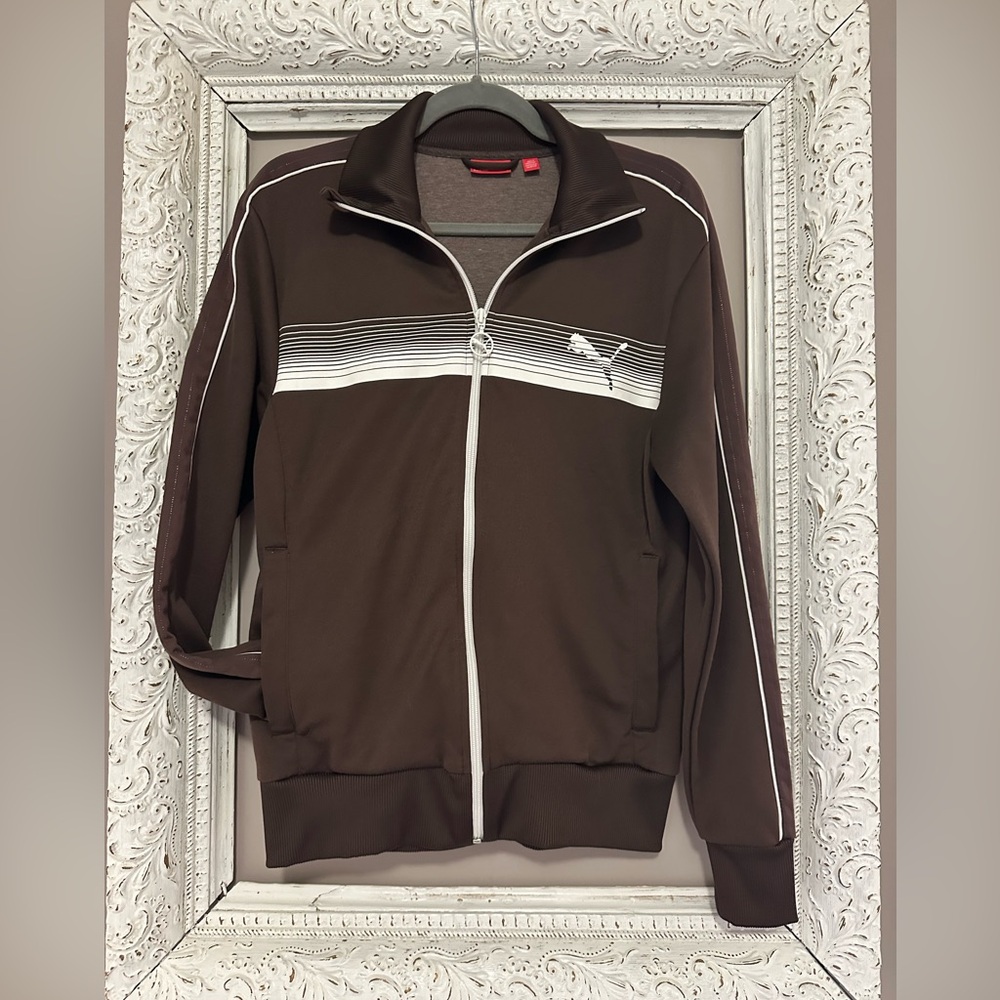 Puma Men's Brown Zip-Up Sweater/warmup jacket. Size S. ❣️
